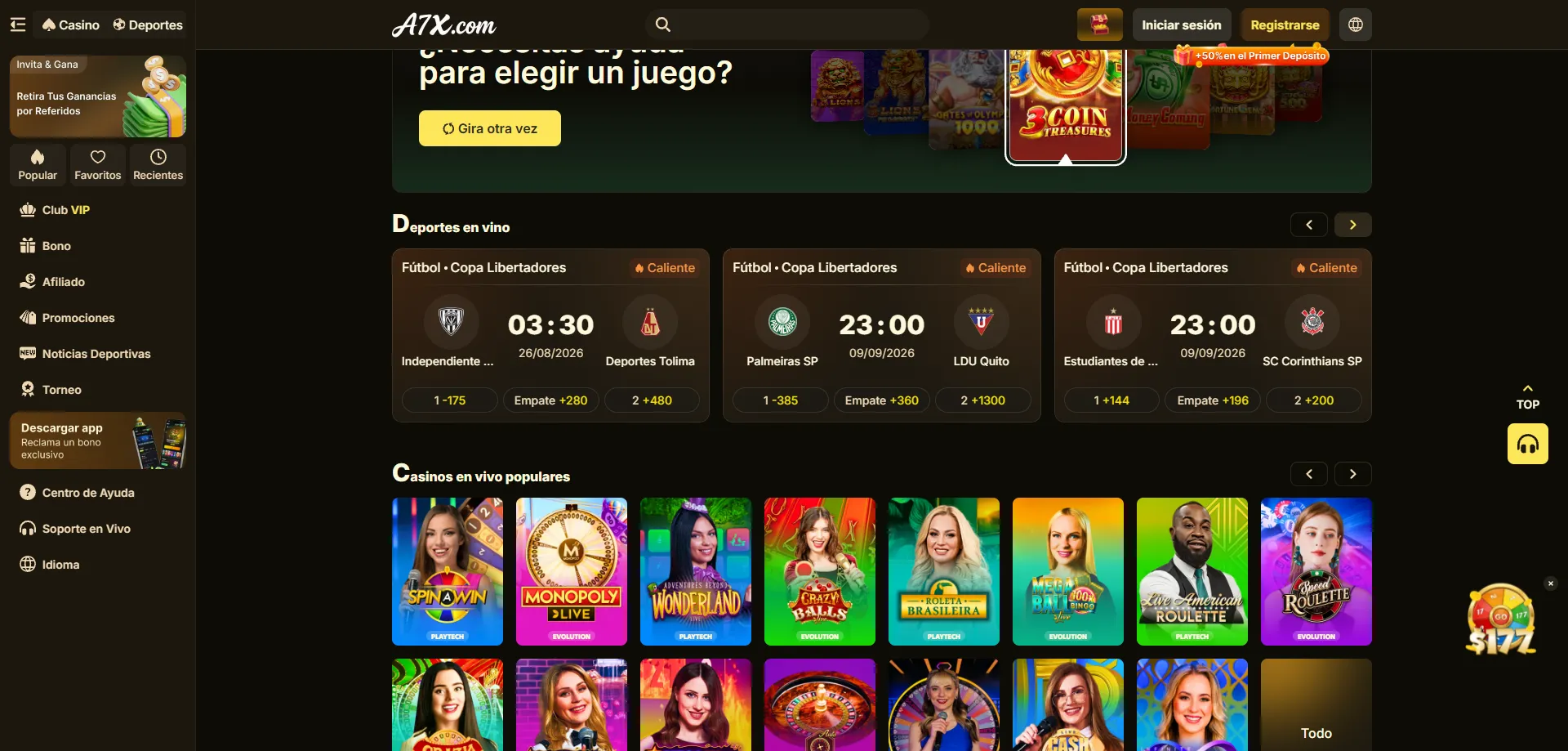 Apuestas deportivas en la app de A7X Casino — fútbol en vivo